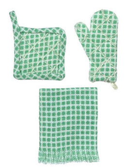 Dollhouse Miniature Pot Holder, Set Of 3, Green